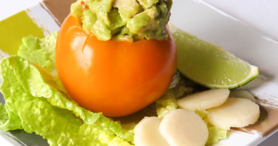 Avocado Chicken Salad Stuffed Tomato