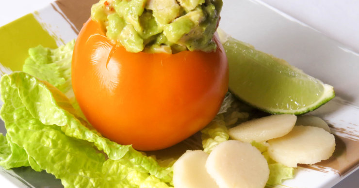Avocado Chicken Salad Stuffed Tomato
