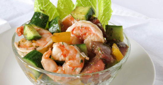 Greek Village Salad with Shrimp