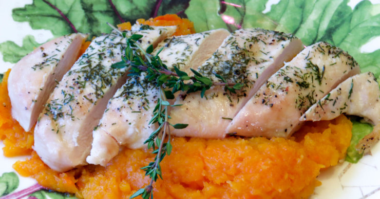 Herbed Chicken Breast over Butternut Mash