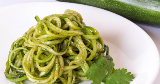 Raw Courgetti with Cilantro Pesto