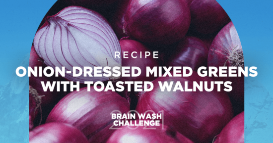 Onion-Dressed Mixed Greens with Toasted Walnuts