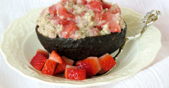 Strawberry Quinoa Stuffed Avocado