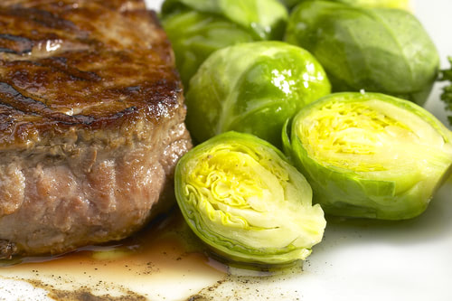 Akaushi Beef Tenderloin with Brussels Sprouts